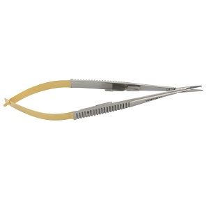 PORTA AGHI CASTROVIEJO CURVO 14 cm PUNTE LISCE IN TUNGSTENO