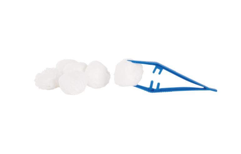 SET MEDICAZIONE: 1 PINZA ANATOMICA, 6 TAMPONI TNT